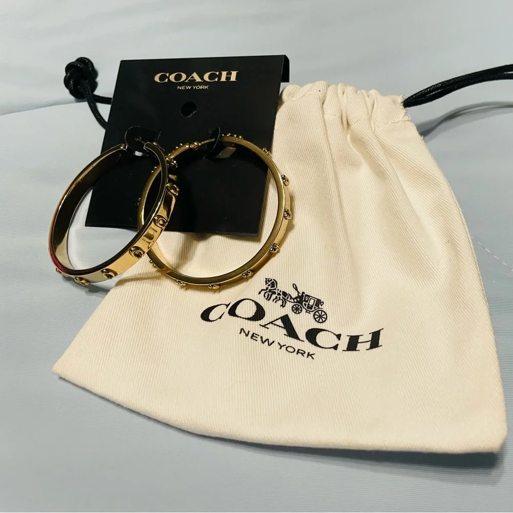 NWT / COACH Hoop Earrings - Picture 4 of 5